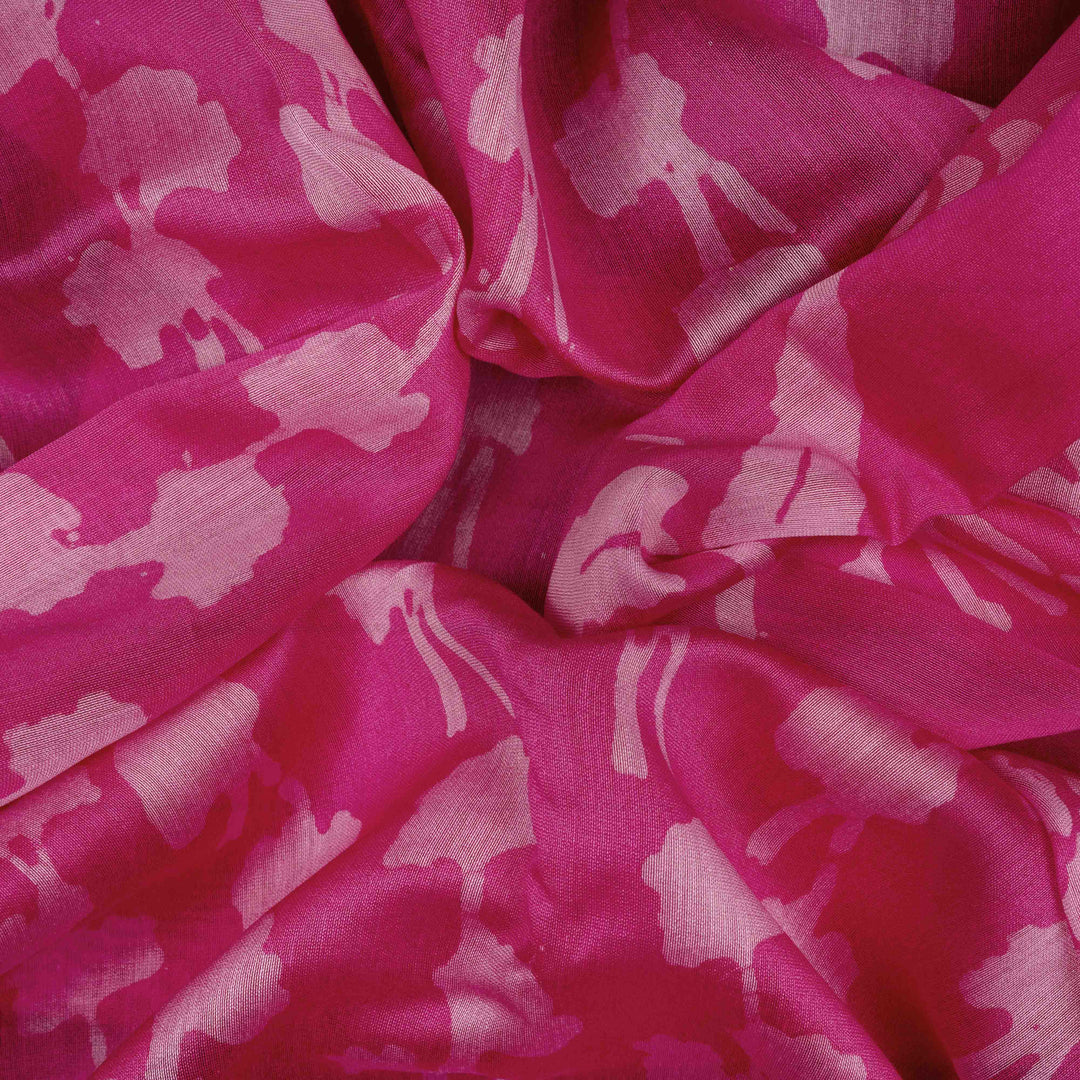 Closeup of Handwoven Pink Chanderi Silk Saree