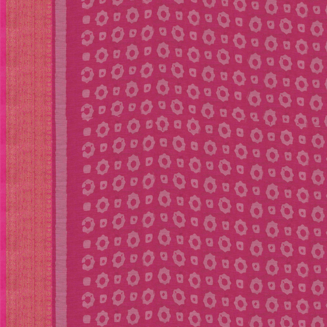 Blouse of Handwoven Pink Chanderi Silk Saree