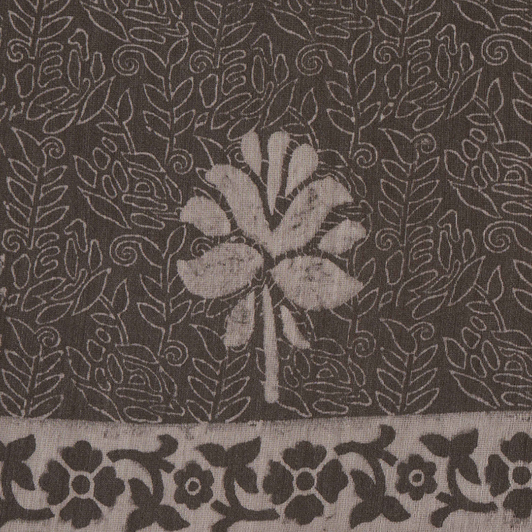 Body design of Handwoven Grey Chanderi Silk Saree