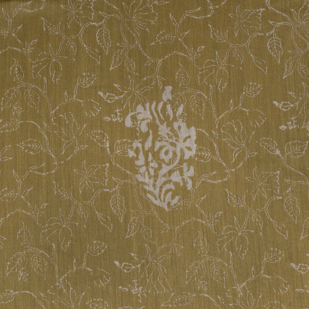Body design of Handwoven Green Chanderi Silk Saree 