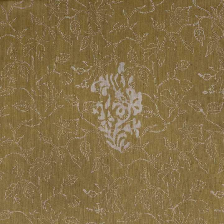 Body design of Handwoven Green Chanderi Silk Saree 