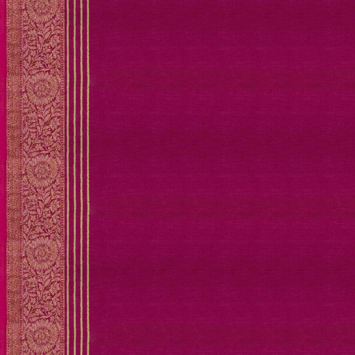 Blouse of Handwoven Pink Chanderi Silk Saree