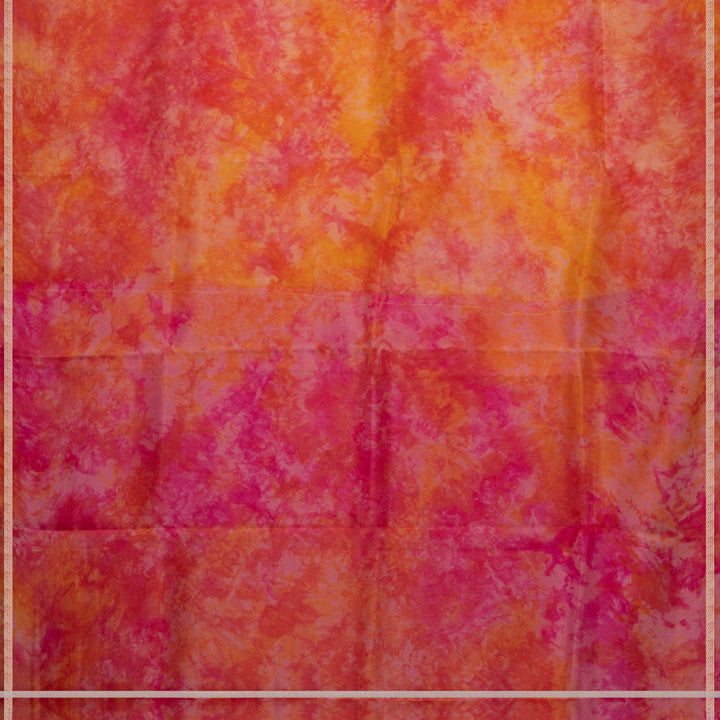 Body closeup of Handwoven multicolour organza silk saree with abstract motifs