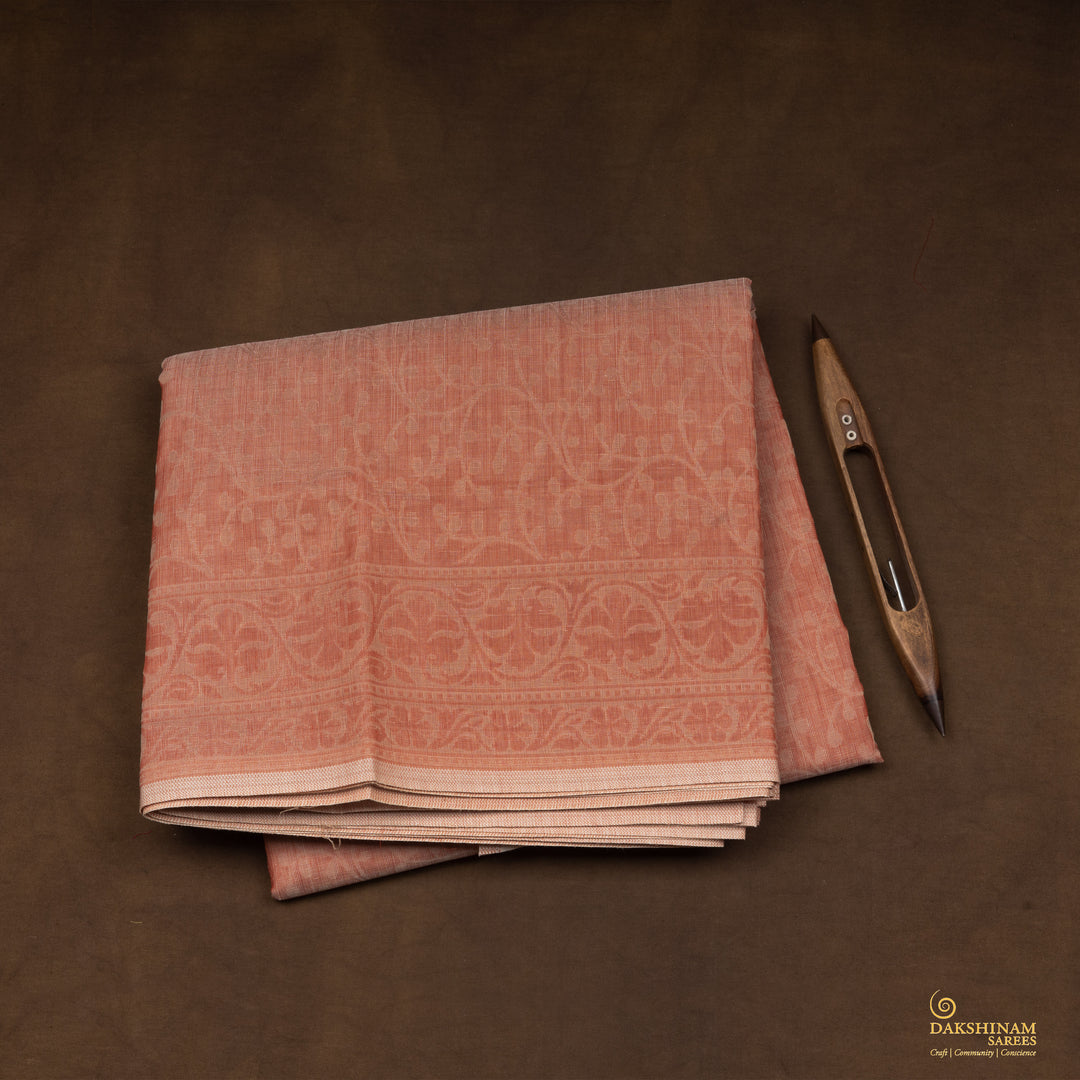 Handwoven Peach South Cotton Saree - 2932T014592DSC