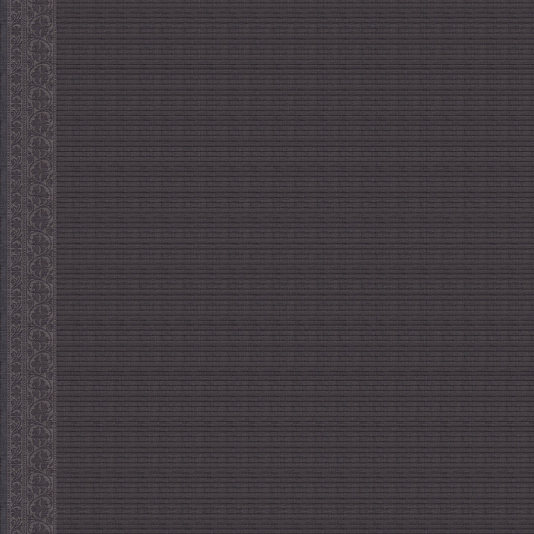 Closeup view of a Authentic grey South cotton saree with  striped blouse with monotone border.