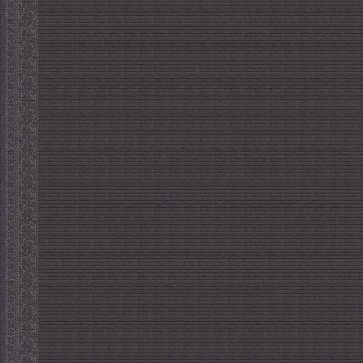 Closeup view of a Authentic grey South cotton saree with  striped blouse with monotone border.