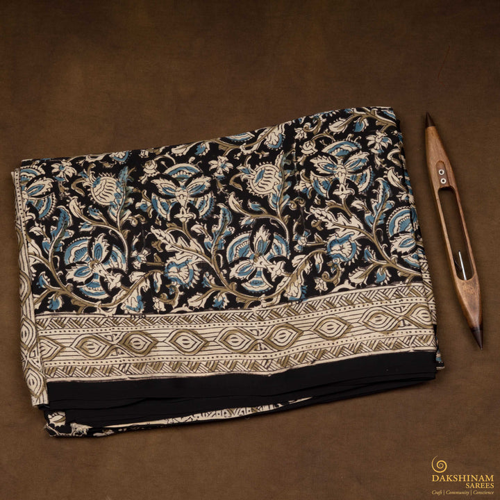 Handwoven Multi-colour with Black Modal Silk Saree- 2946T013669