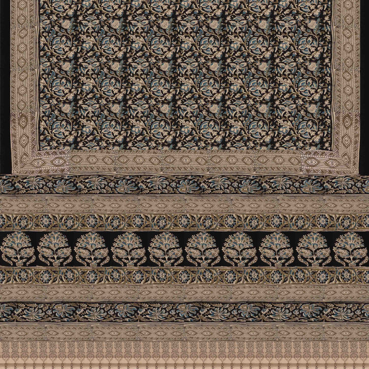 Handwoven Multi-colour with Black Modal Silk Saree- 2946T013669