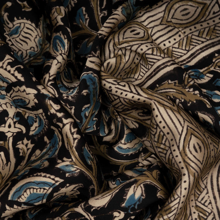 Handwoven Multi-colour with Black Modal Silk Saree- 2946T013669