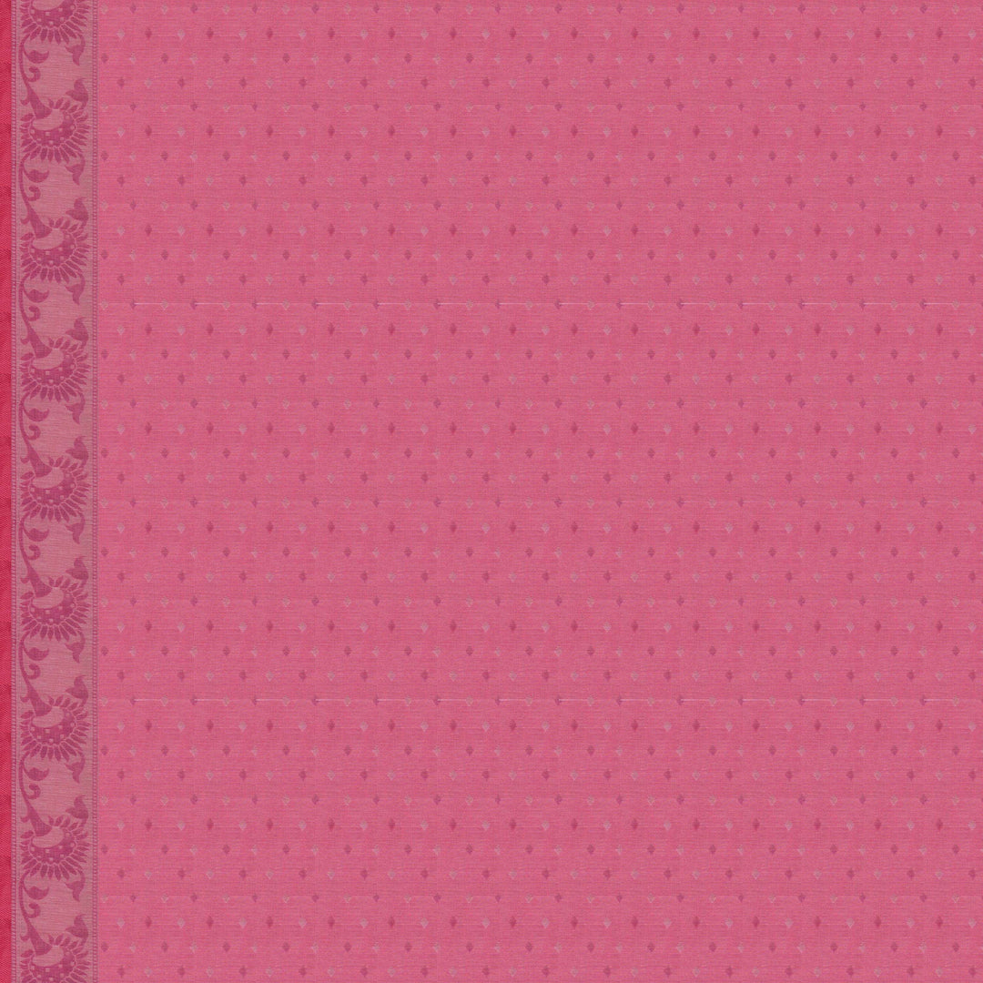 Blouse closeup of Authentic pink South cotton saree with diamond patterns.