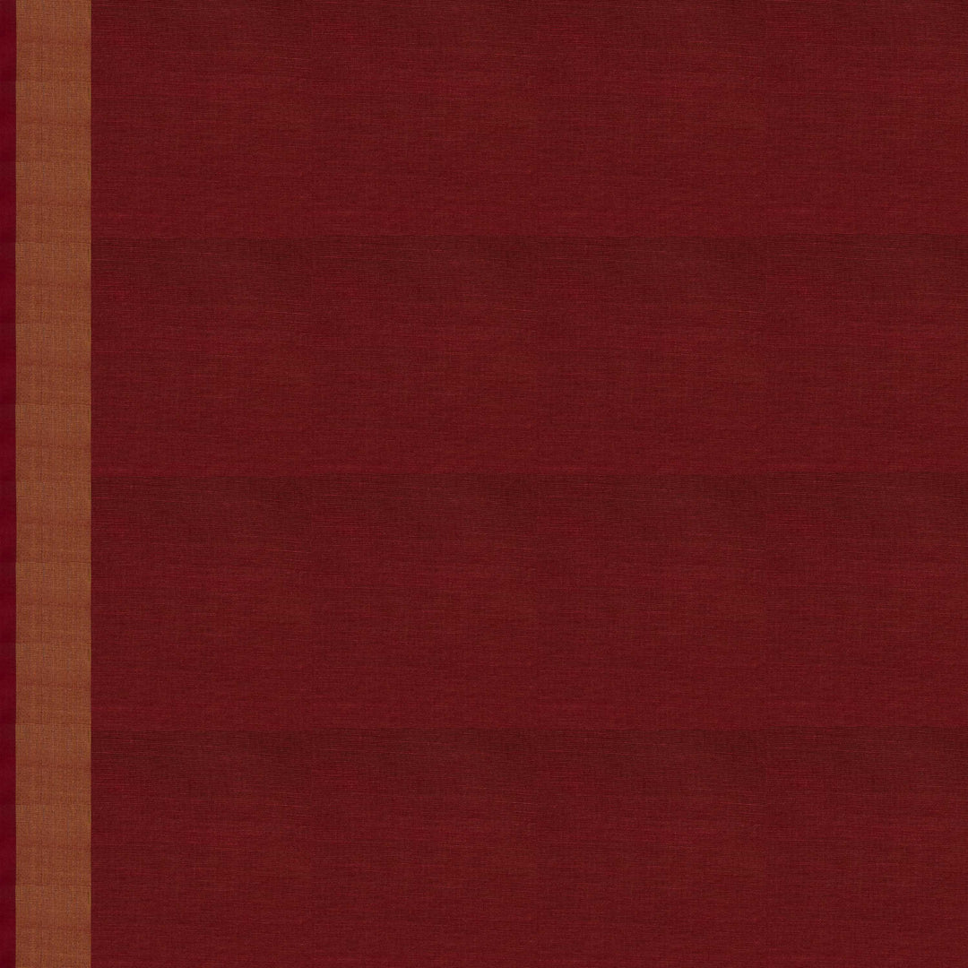Blouse closeup of a Lightweight grey silk cotton saree with maroon meenakari floral border.