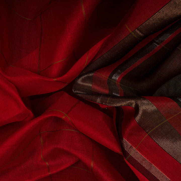 Folded  Handwoven  Silk Cotton Saree