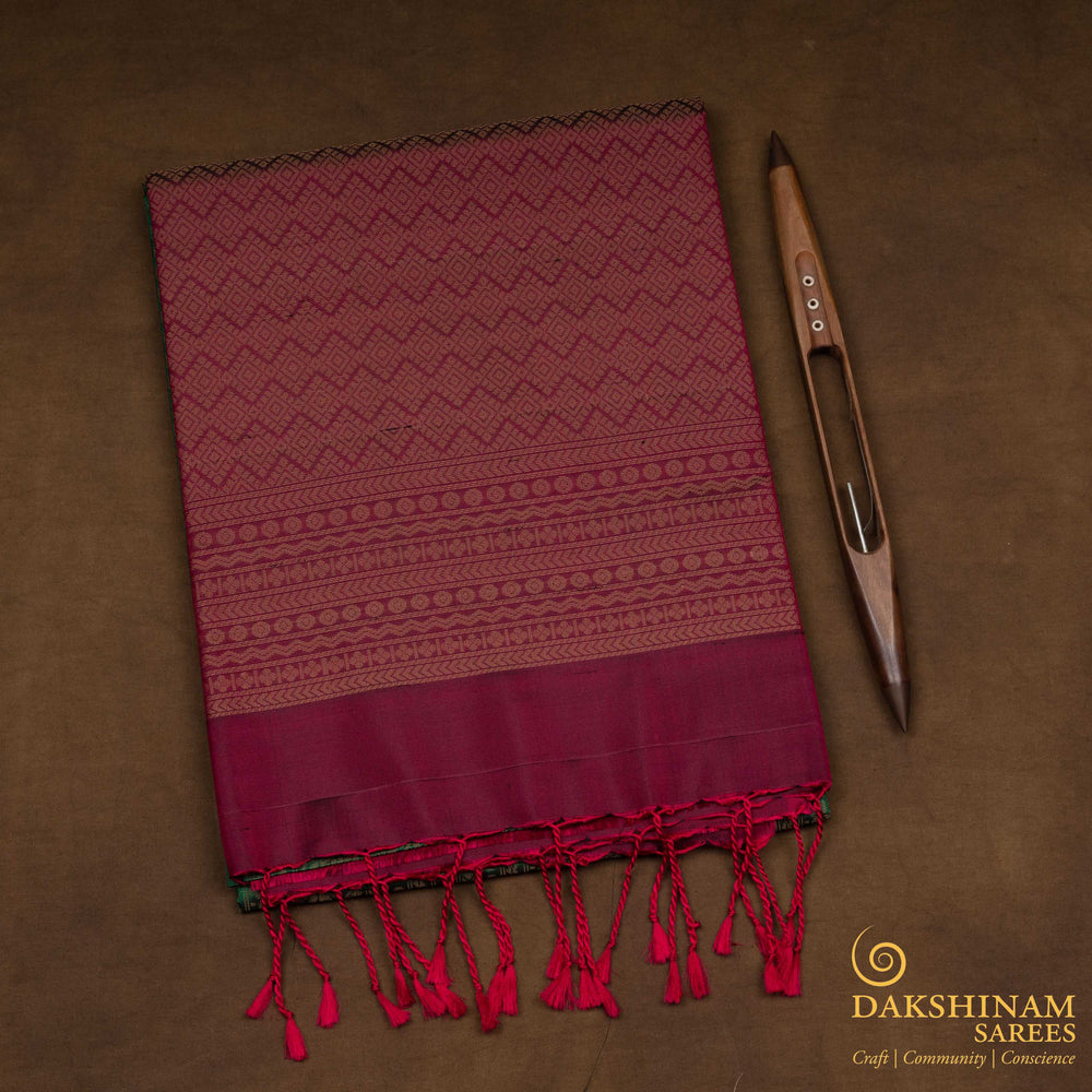 Folded  Handwoven Soft silk Saree 