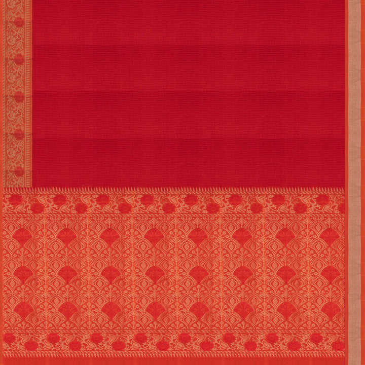 Pallu of Handwoven  Soft silk Saree