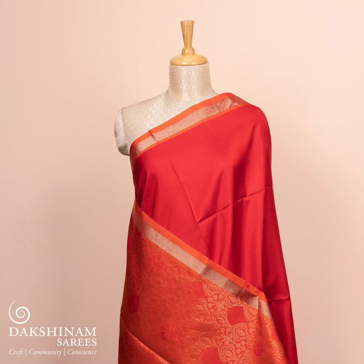 Pleats/body of Handwoven  Soft silk Saree