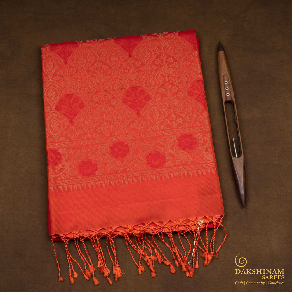 Folded Handwoven  Soft silk Saree