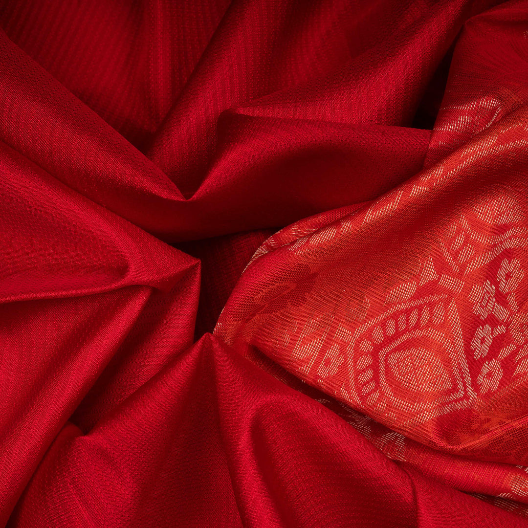 Closeup of Handwoven  Soft silk Saree