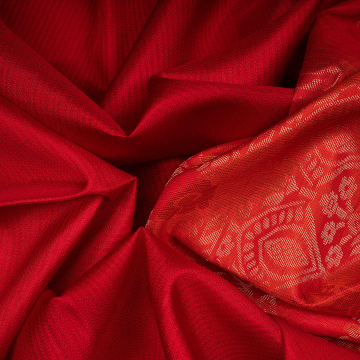 Closeup of Handwoven  Soft silk Saree