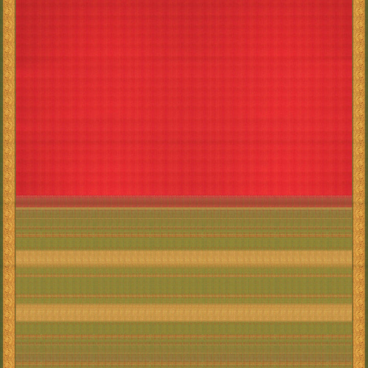 Pallu of Handwoven Kanjivaram silk Saree