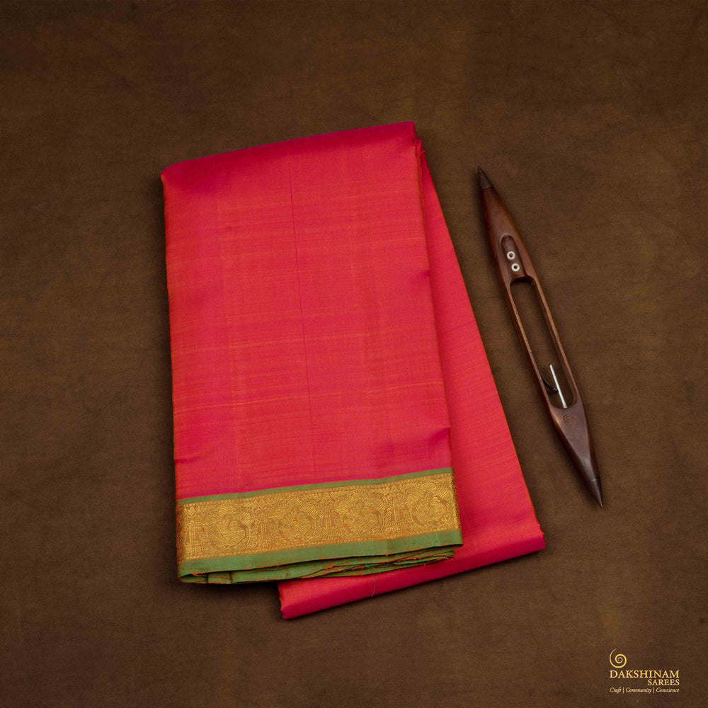 Folded Handwoven Kanjivaram silk Saree