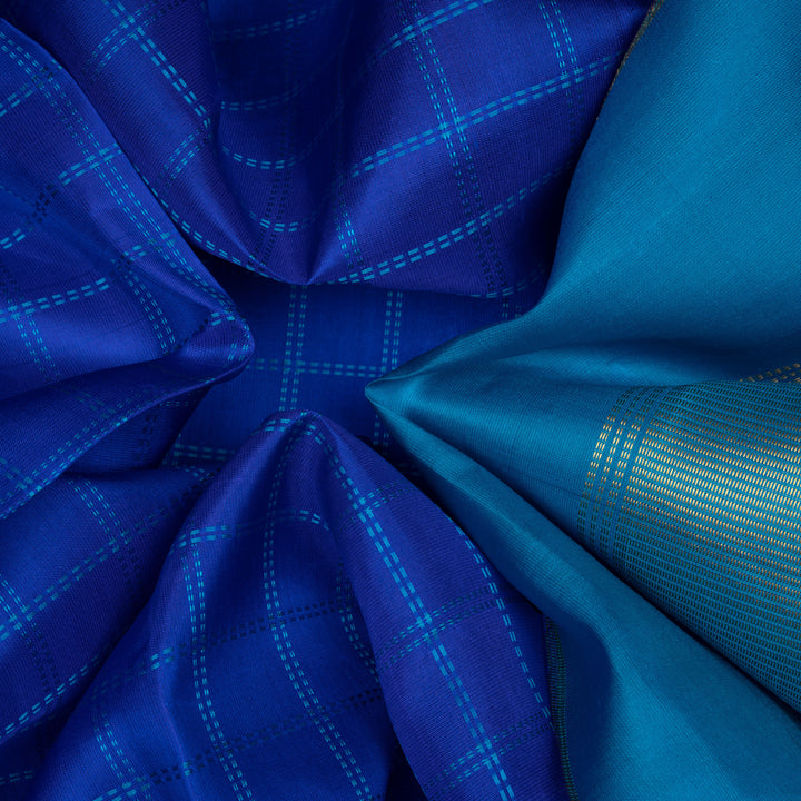 Closeup of Handwoven Kanjivaram Silk Saree