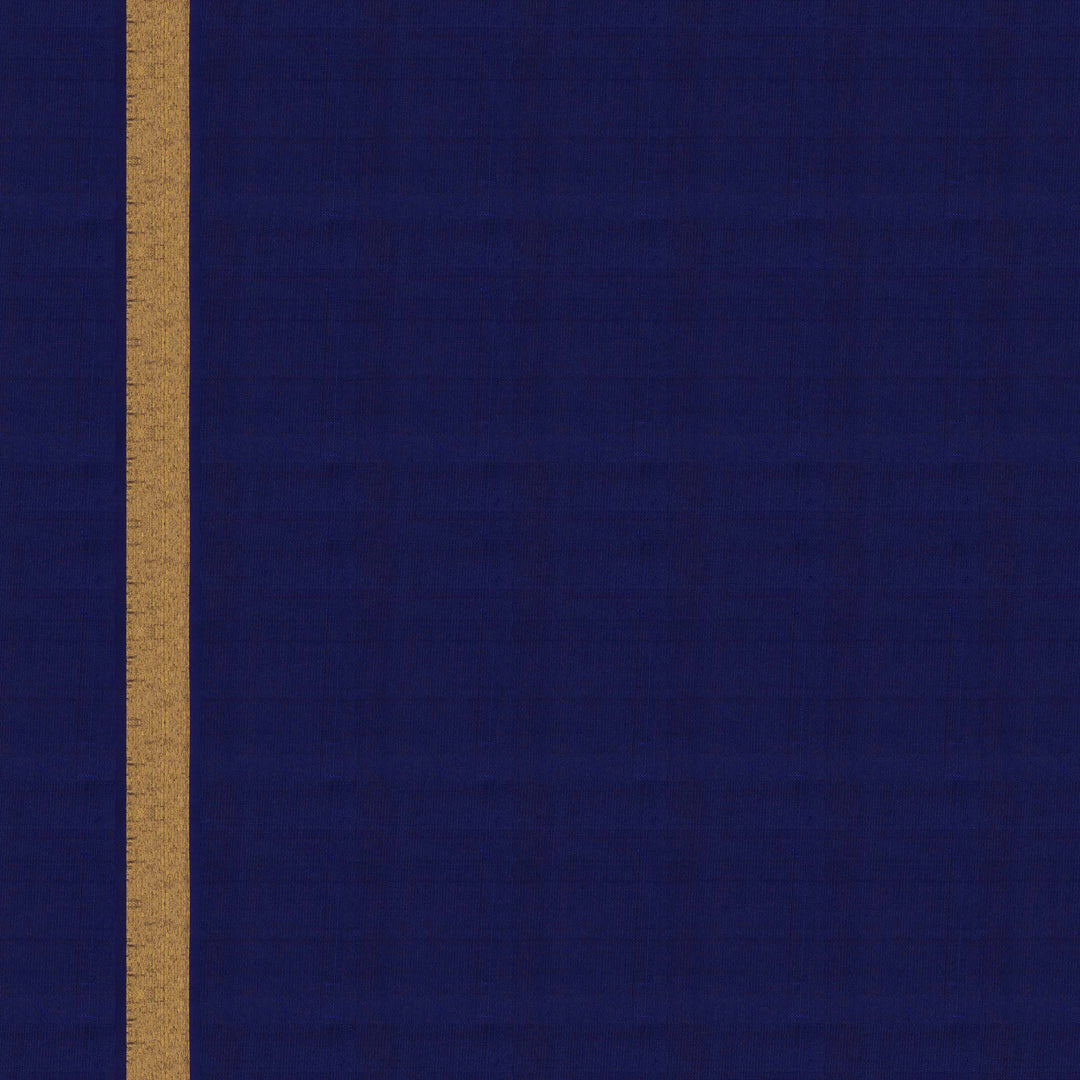Blouse of Handwoven Navy blue temple Kanjivaram silk Saree