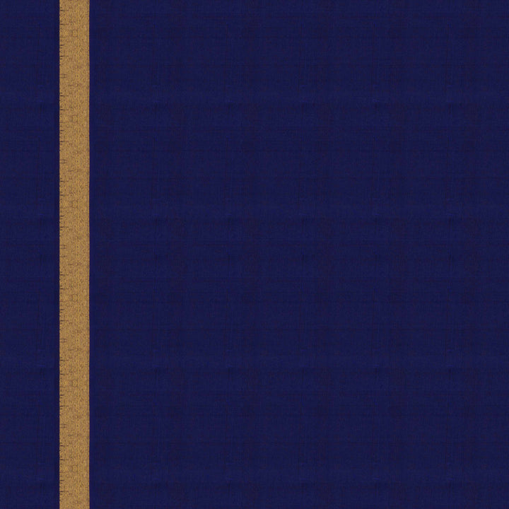 Blouse of Handwoven Navy blue temple Kanjivaram silk Saree