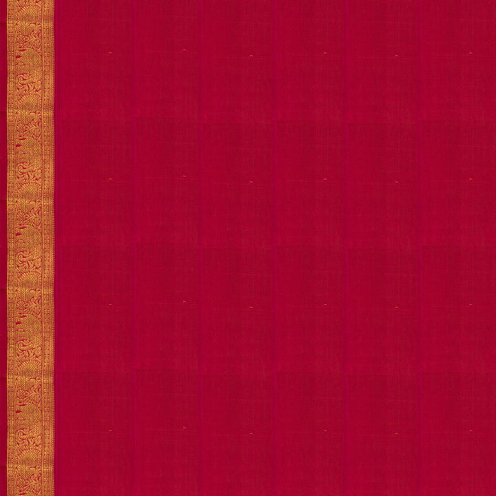 Blouse of Handwoven Orange with pink Kanjivaram silk Saree