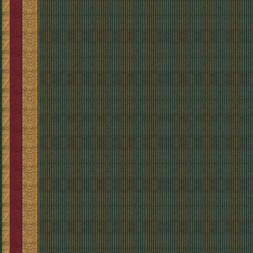 Blouse of Handwoven Green with maroon Kanjivaram silk Saree