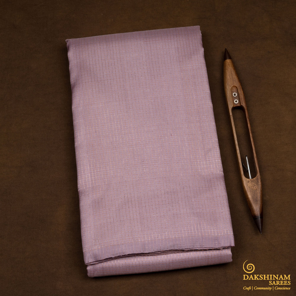 Folded Handwoven Lavendar borderless Kanjivaram silk Saree