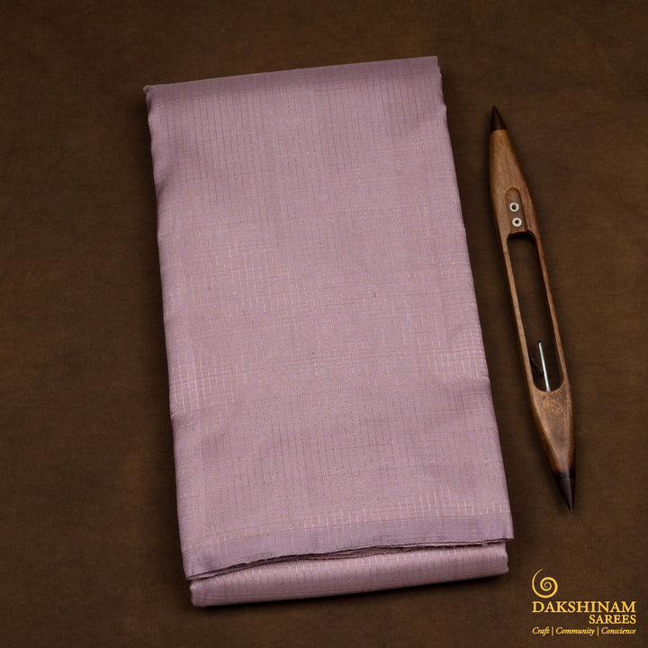 Folded Handwoven Lavendar borderless Kanjivaram silk Saree