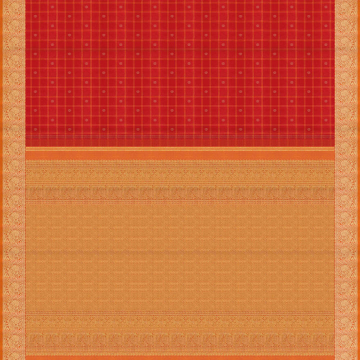 Pallu of Handwoven Kanjivaram silk Saree
