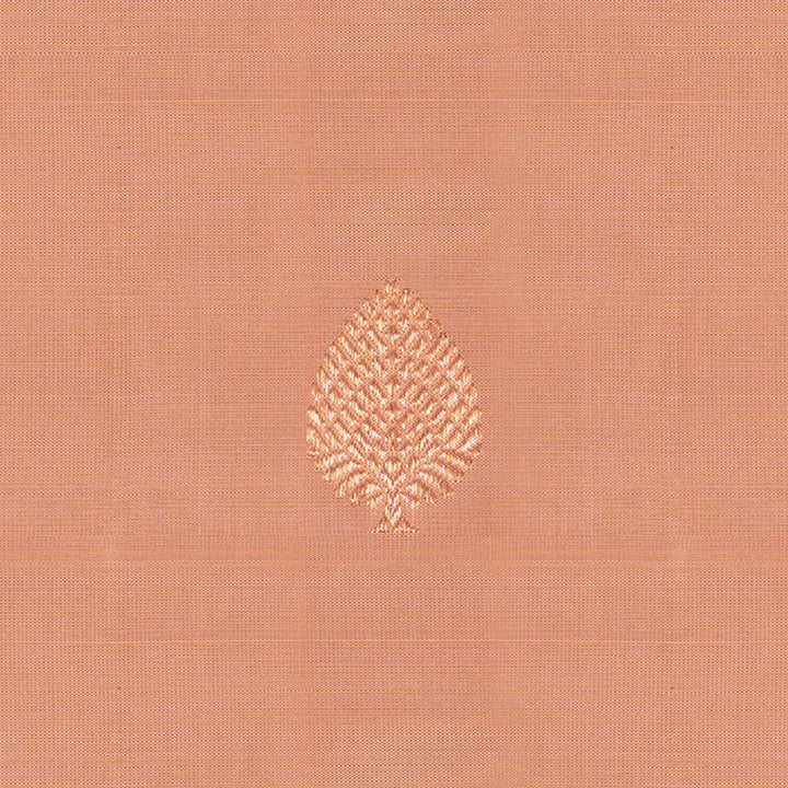 Handwoven Peach with Maroon Korvai Kanjivaram silk Saree- 2974T012699DSC