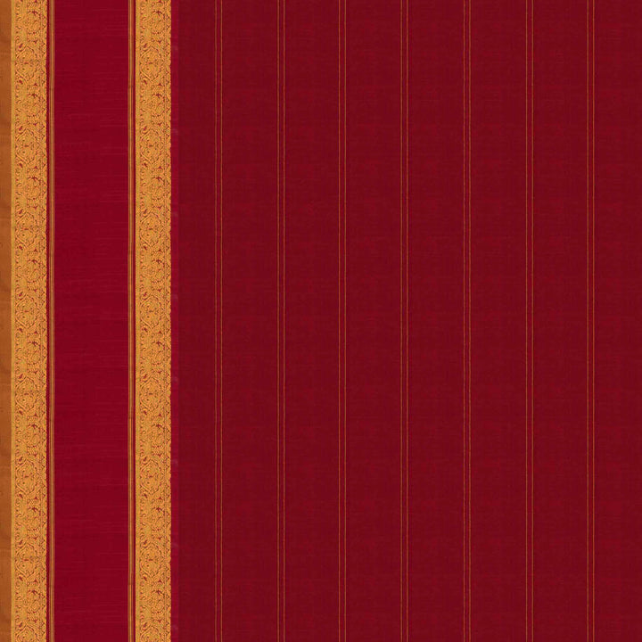 Blouse closeup of a Midnight blue Kanjivaram silk saree with red korvai border and gold checks.