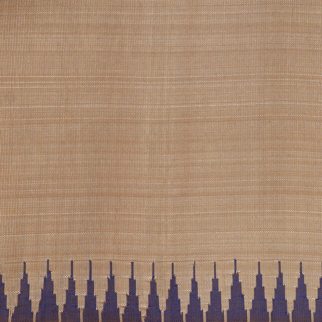 Handwoven Beige with Magenta Korvai Kanjivaram silk Saree- 2977T005857DSC
