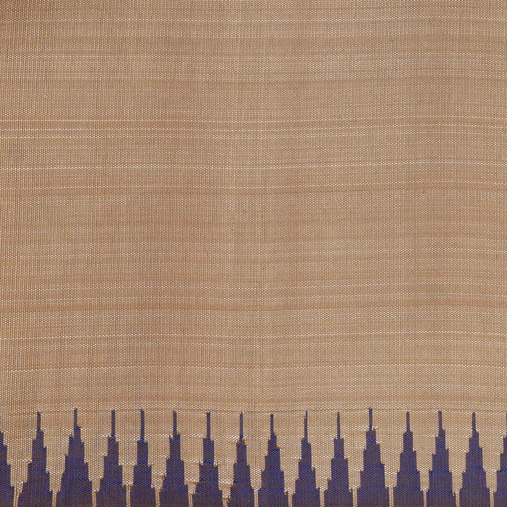 Handwoven Beige with Magenta Korvai Kanjivaram silk Saree- 2977T005857DSC
