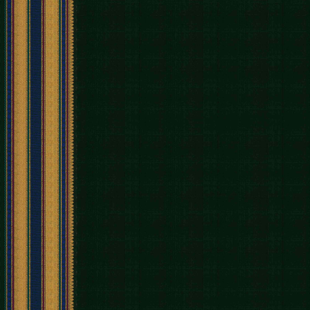 Blouse Closeup of a Yellow Korvai Kanjivaram silk saree with green border.