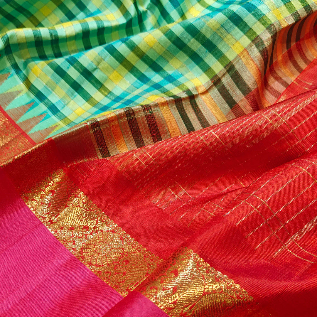 Body design of  Handwoven Korvai Kanjivaram silk Saree
