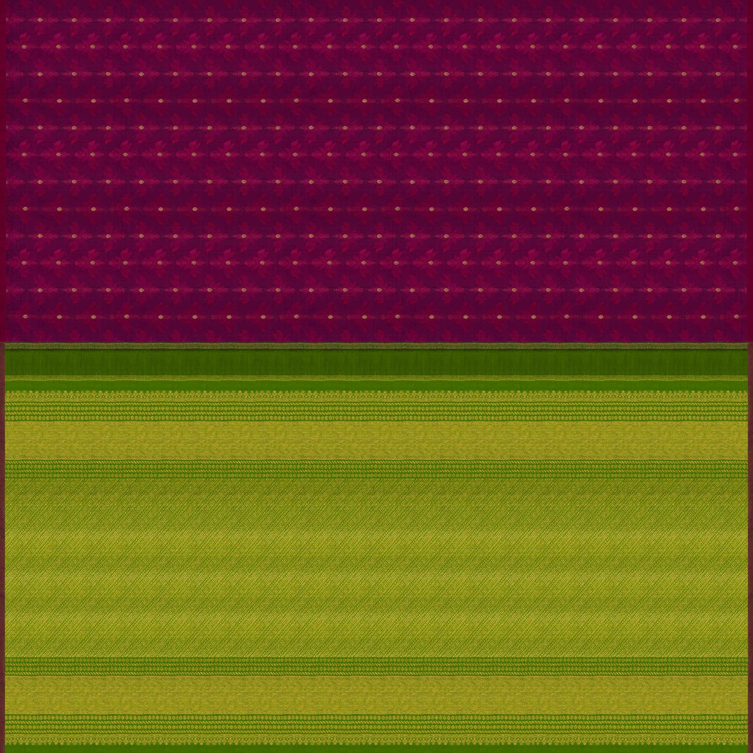 Pallu of Handwoven  Borderless Kanjivaram silk Saree