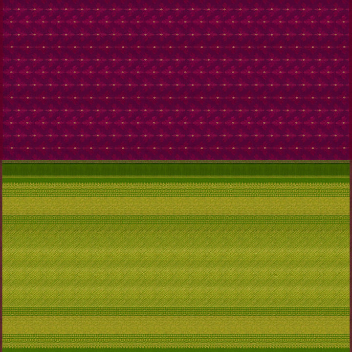 Pallu of Handwoven  Borderless Kanjivaram silk Saree