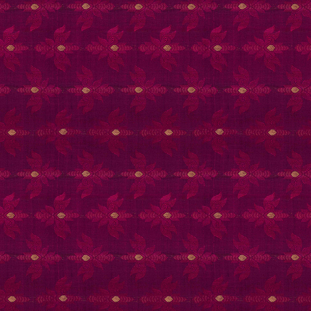 Body design of  Handwoven  Borderless Kanjivaram silk Saree