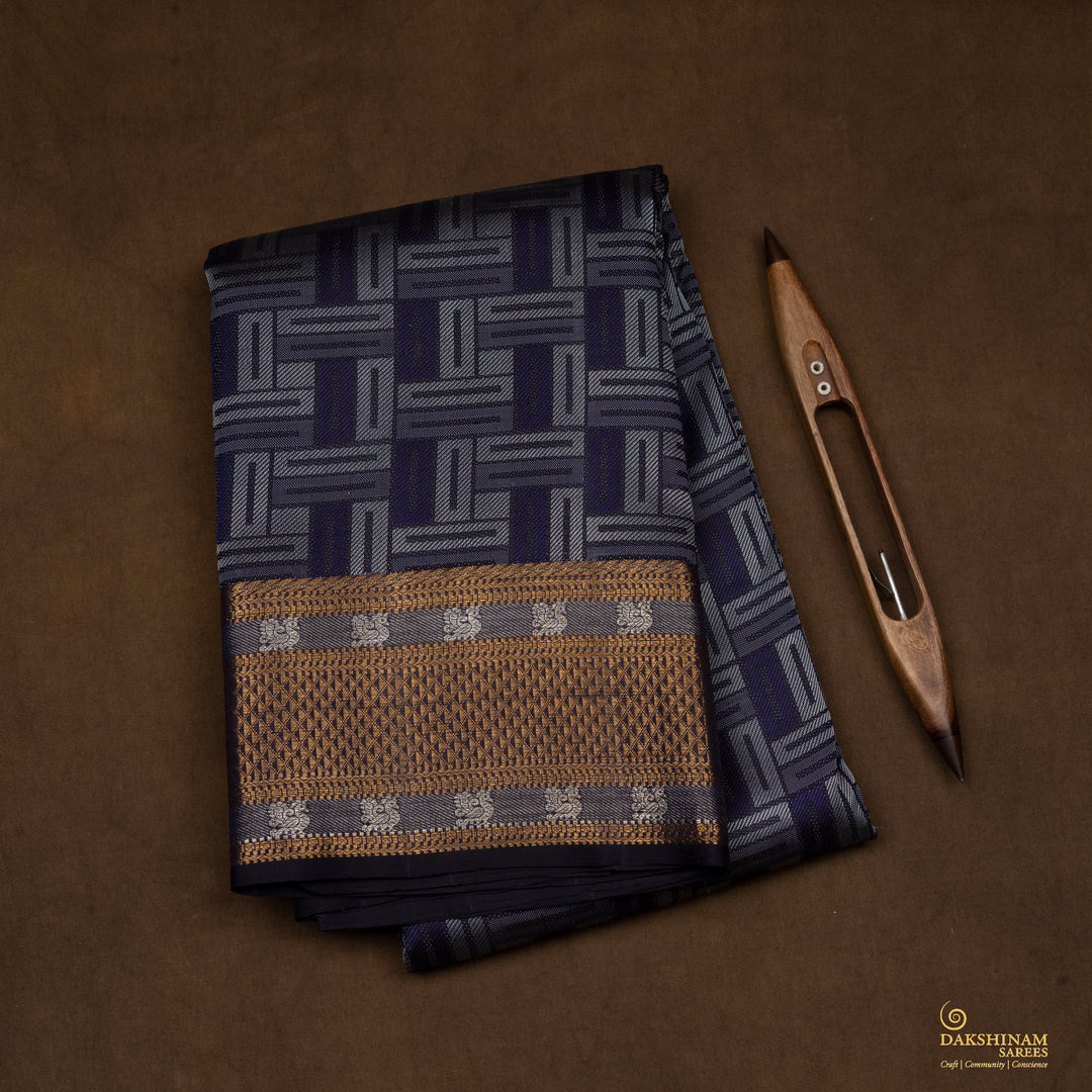 Folded  Handwoven Kanjivaram silk Saree