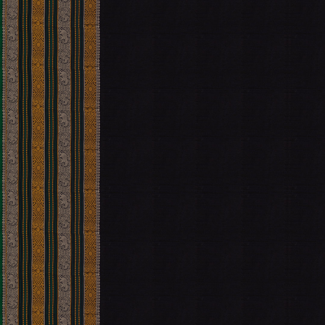Blouse of Handwoven Pattu Pettu Korvai Kanjivaram silk Saree