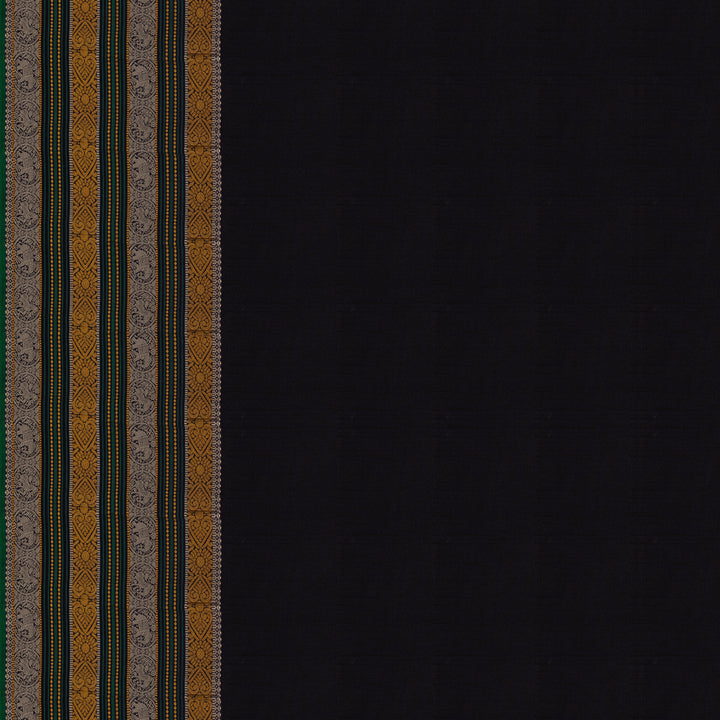 Blouse of Handwoven Pattu Pettu Korvai Kanjivaram silk Saree