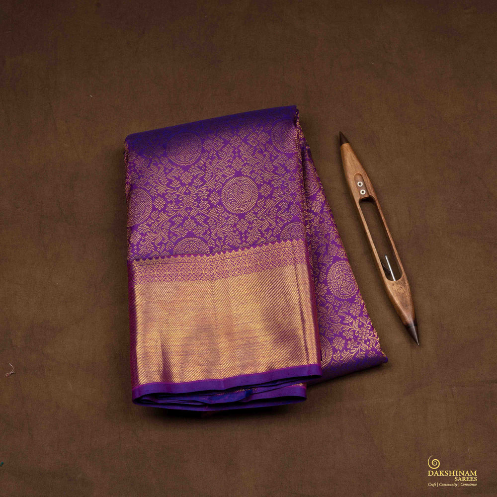 Folded  Handwoven Kanjivaram silk Saree