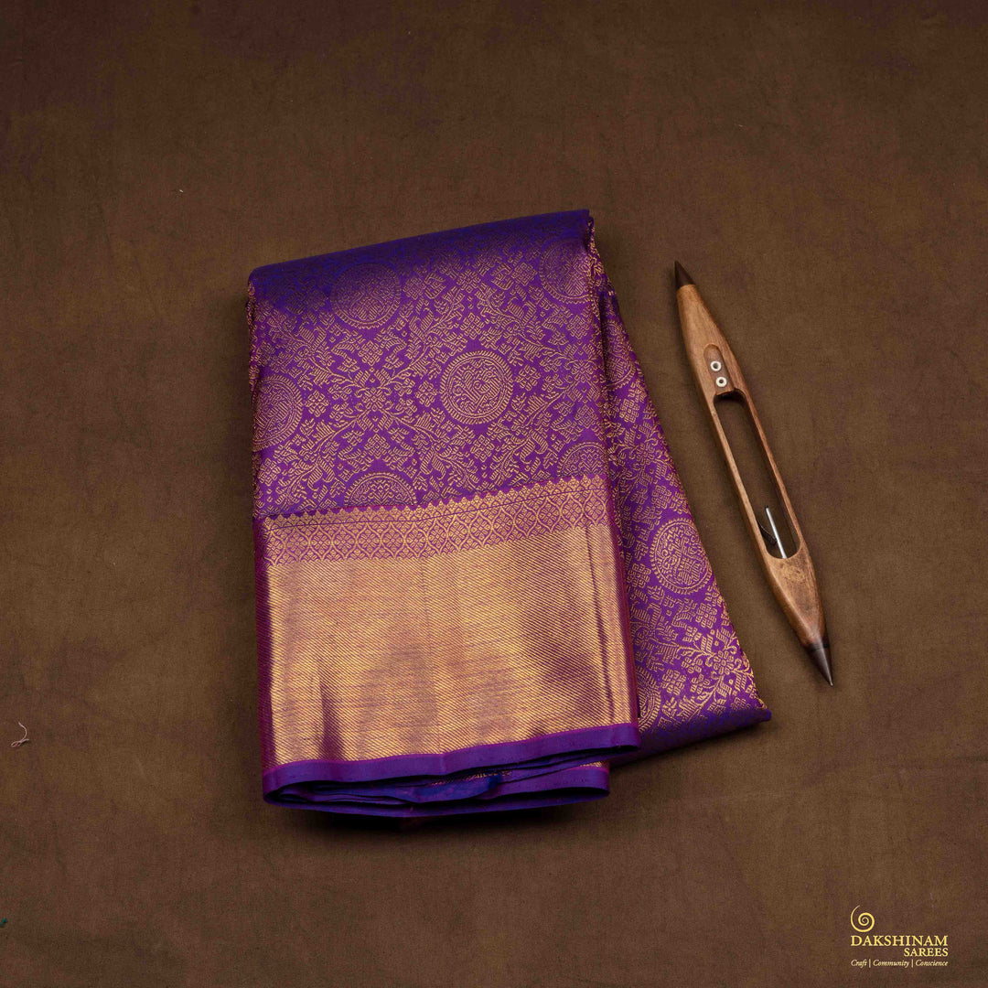 Folded  Handwoven Kanjivaram silk Saree