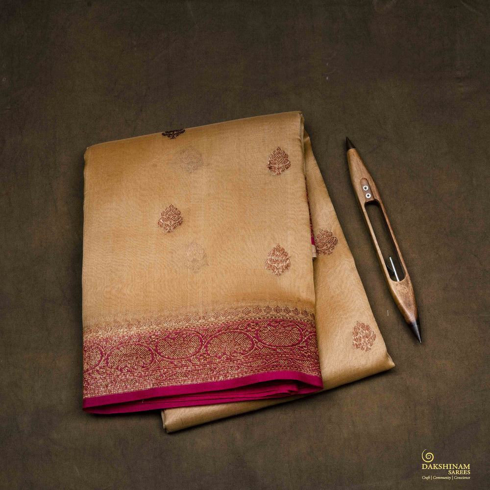 Folded Handwoven Banarasi organza silk Saree