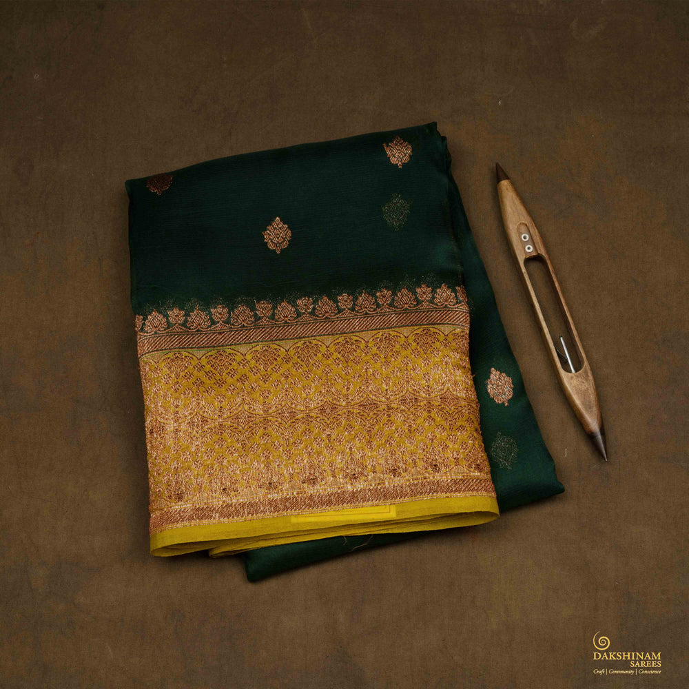 Folded Handwoven Banarasi organza silk Saree