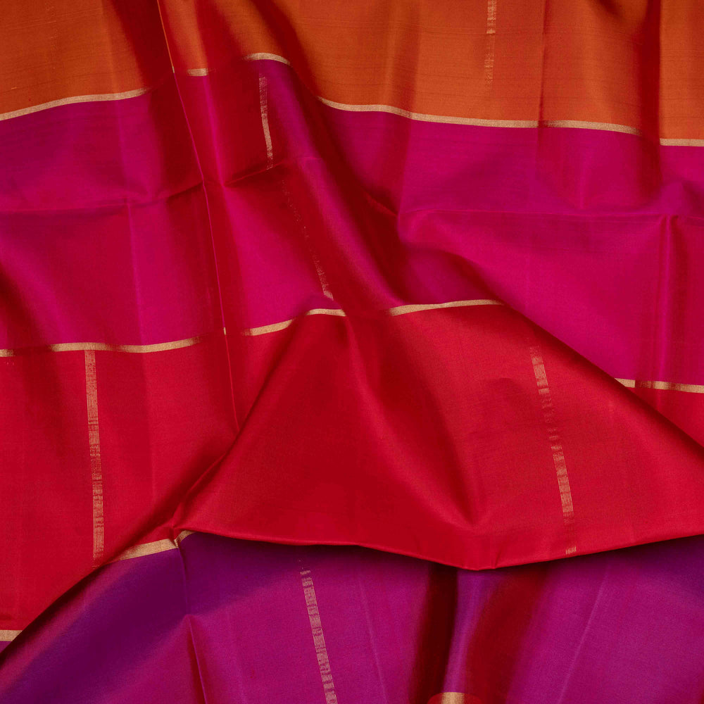 Closeup of Handwoven Multicolor Ikat Soft silk Saree