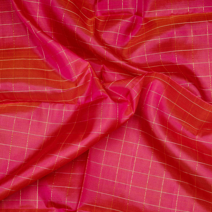 Closeup of Handwoven Peach with Blue Ikat Soft silk Saree